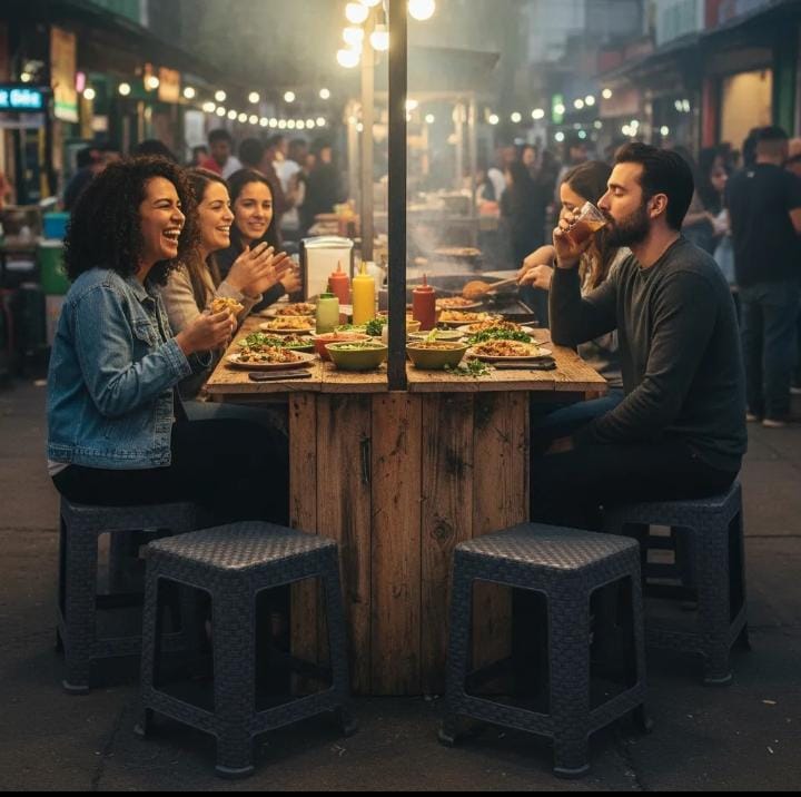 4 Bancos De Plastico Para Negocio Tipo Rattan Taquerias