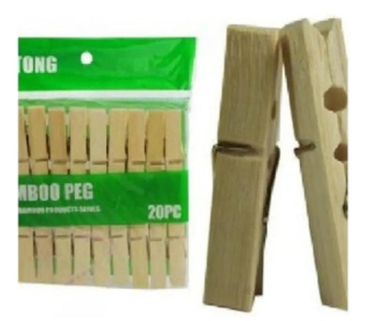 5 paquetes de pinza bambu 100 pzs