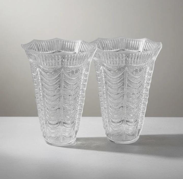 2 Floreros Tipo Cristal De Plastico