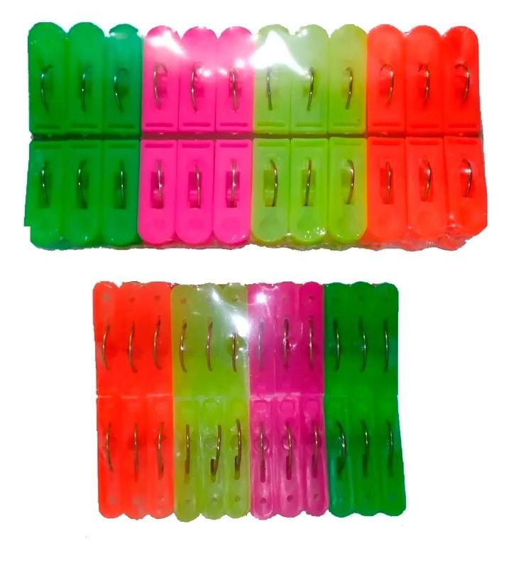 Pinzas Grandes Y Chicas Para Ropa 48 Pzs