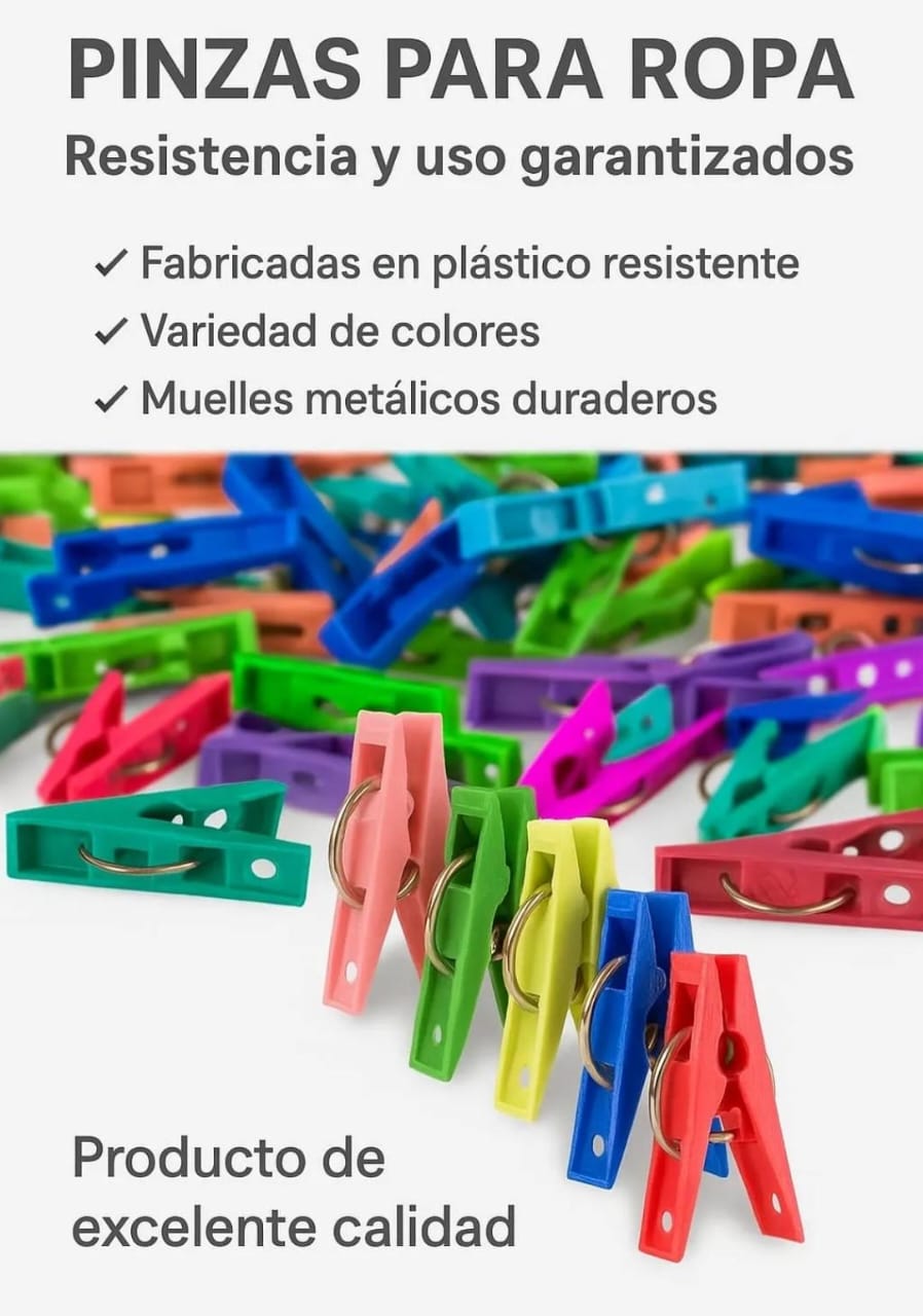 pinzas de plastico 100 piezas