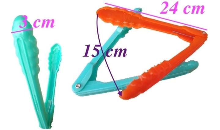 Pinzas Plastico Grandes Multiusos Cocina Panaderia 12 Pzs