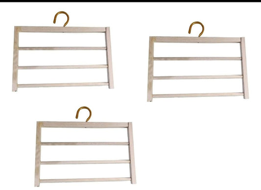Set De Ganchos De Madera Para Pantalon 3 pzs
