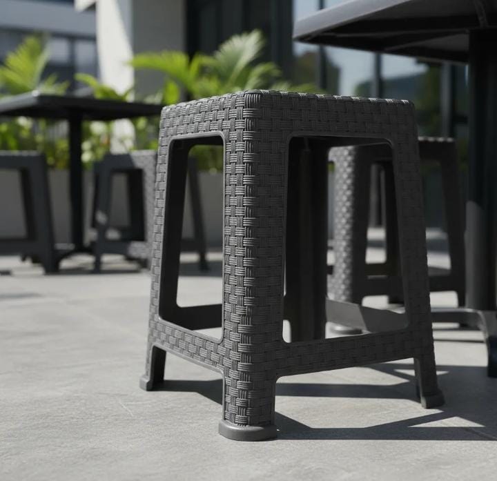 4 Bancos De Plastico Para Negocio Tipo Rattan Taquerias