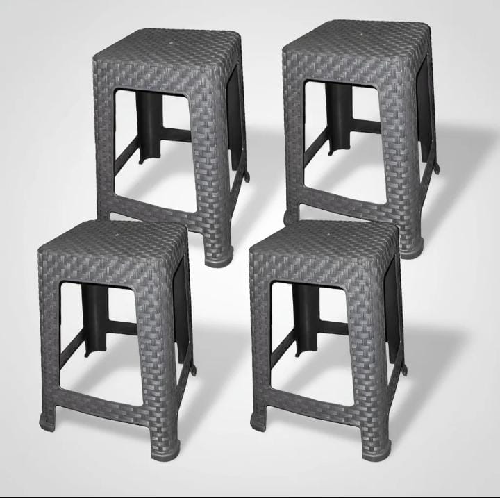 4 Bancos De Plastico Para Negocio Tipo Rattan Taquerias