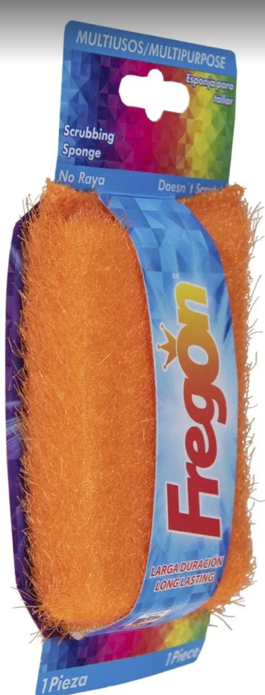 6 pzs fibra esponja fregon*lavatrastes multiusos 12.5x7.5 cm