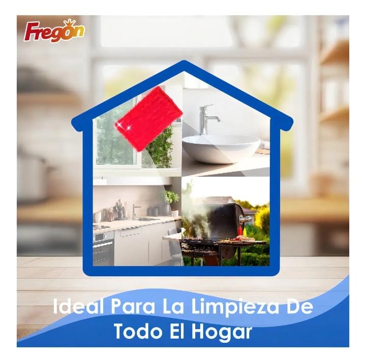 6 pzs fibra esponja fregon*lavatrastes multiusos 12.5x7.5 cm