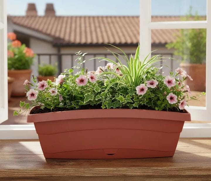 Maceta Larga Jardinera 50 Cm Con Base