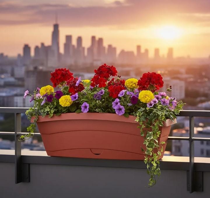 Maceta Larga Jardinera 50 Cm Con Base